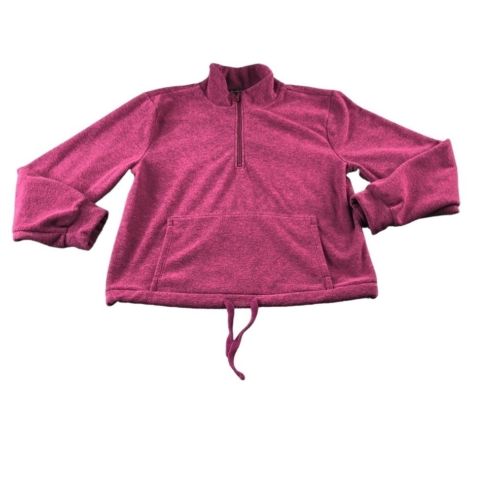 Beyond Yoga Raspberry Pink Half-Zip Drawstring Pullover